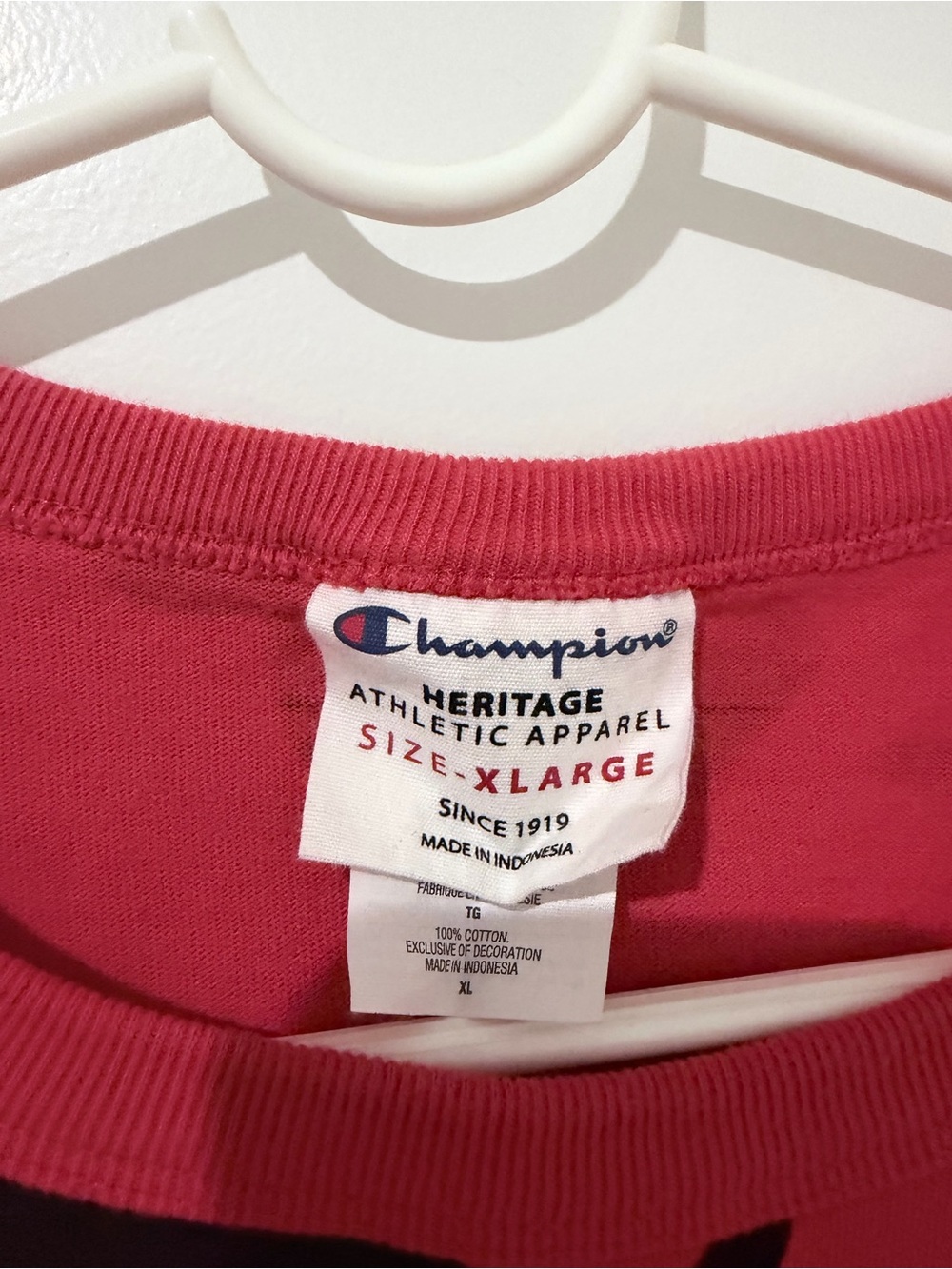 Champion Mens Red All-Over Logo Tee - Picture 2 of 3